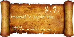 Hrncsár Terézia névjegykártya